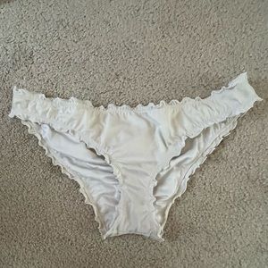 White scrunch bikini bottoms